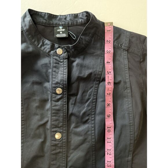 Kuhl Womens Luna Moto Jacket Canvas Dark Gray Black Snaps Stretch Panels Medium - Picture 12 of 15